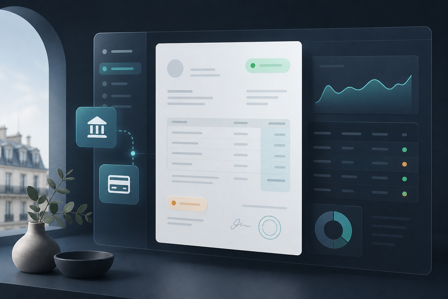 AuraPro invoicing with payment statuses and collection tracking