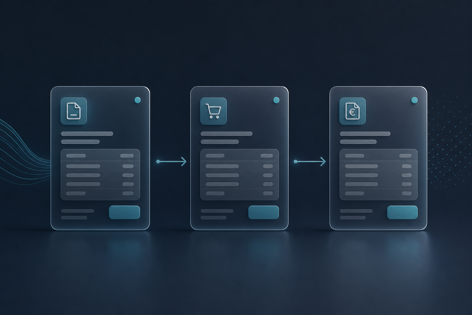 AuraPro document chain: quote, order and invoice linked without re-entry